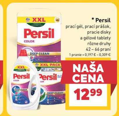 Persil prací gél, prací prášok. pracie disky a gélové tablety rôzne druhy 42 - 66 praní