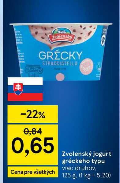 Zvolenský jogurt gréckeho typu viac druhov 125 g