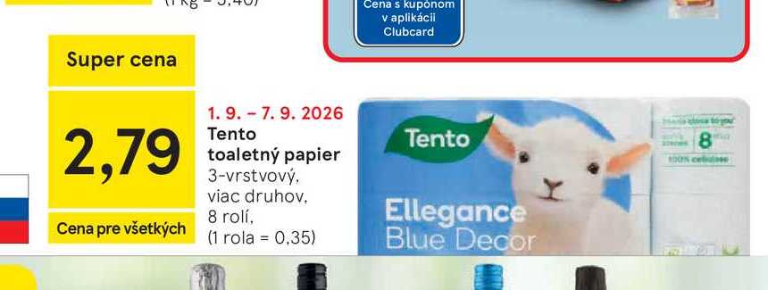 Tento toaletný papier 3-vrstvový, viac druhov 8 rolí