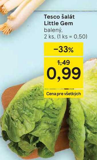 Tesco šalát Little Gem balený, 2 ks