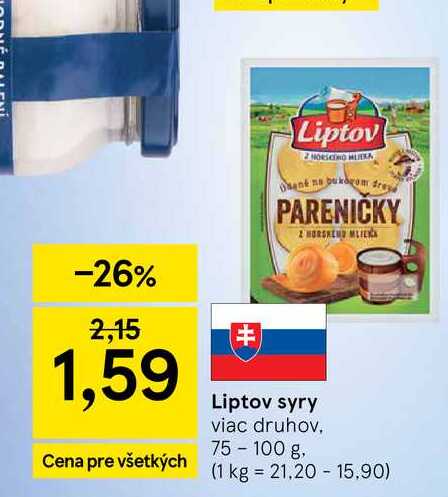 Liptov syry viac druhov 75-100 g