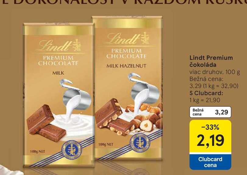 Lindt Premium čokoláda viac druhov 100 g