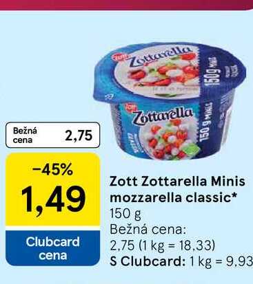 Zott Zottarella Minis mozzarella classic 150g