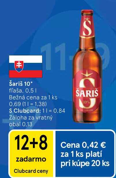 Šariš 10° fľaša, 0,5 l