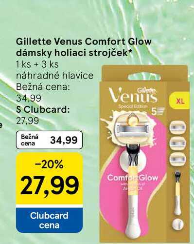 Gillette Venus Comfort Glow dámsky holiaci strojček 1 ks + 3 ks náhradné hlavice