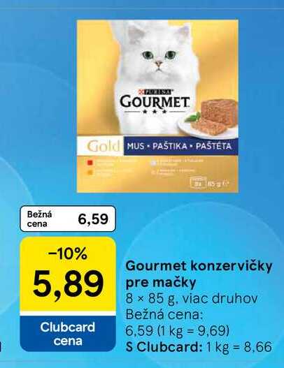 Gourmet konzervičky pre mačky 8 × 85 g