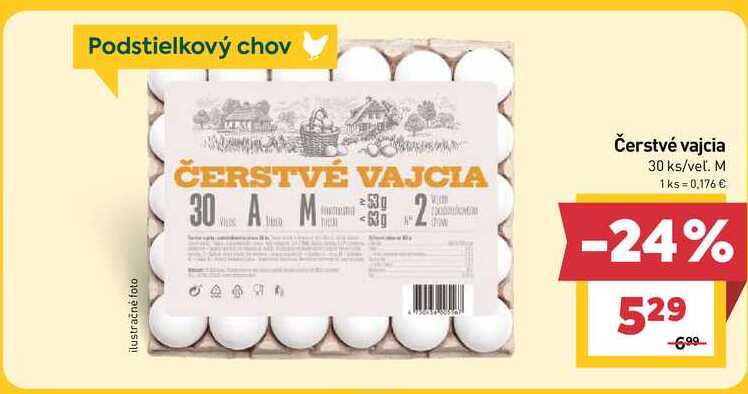 Čerstvé vajcia 30 ks/veľ. M
