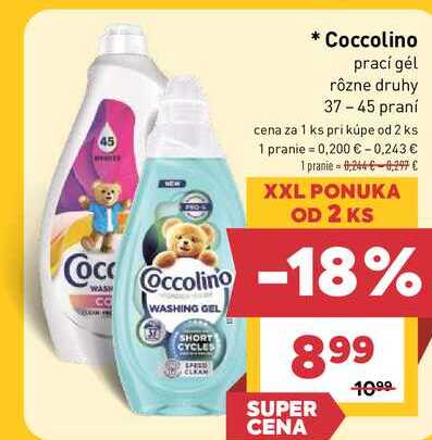 Coccolino prací gél rôzne druhy 37 - 45 praní