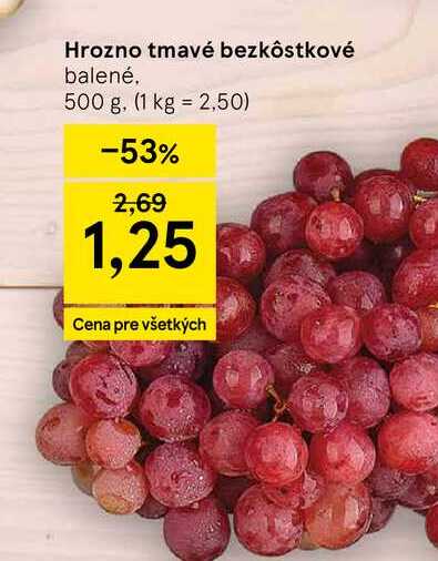 Hrozno tmavé bezkôstkové balené 500 g