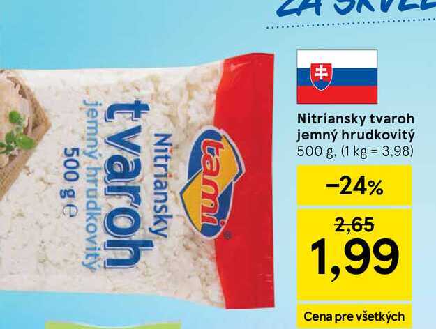 Nitriansky tvaroh jemný hrudkovitý 500 g