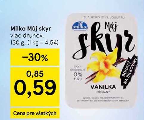 Milko Můj skyr viac druhov, 130 g