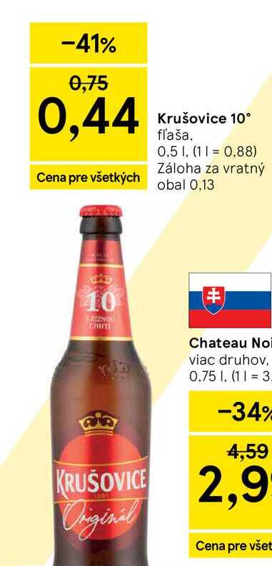 Krušovice 10° fľaša 0,5l