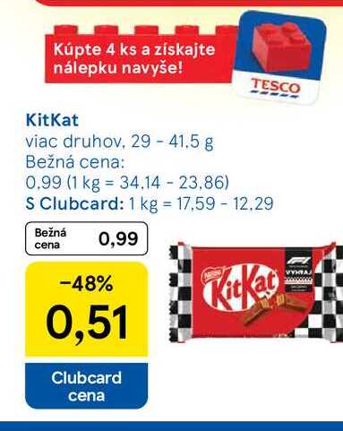 KitKat viac druhov, 29 - 41.5 g