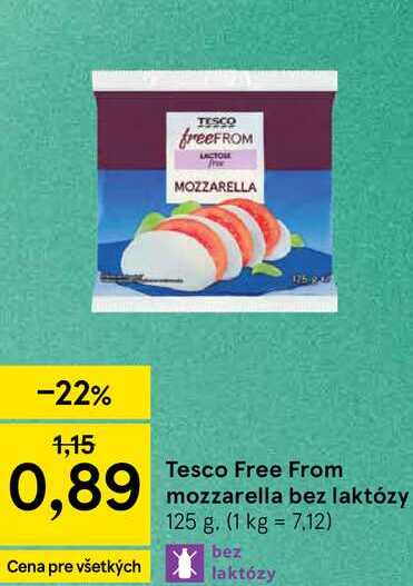 Tesco Free From mozzarella bez laktózy 125 g