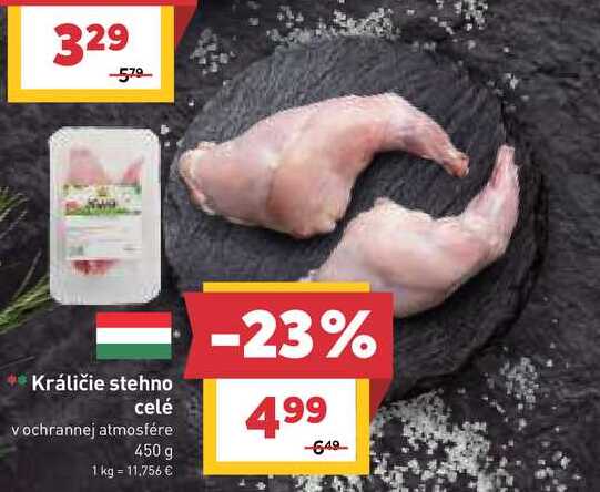 Králičie stehno celé vochrannej atmosfére 450 g 