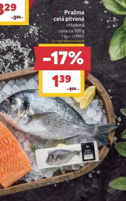 Pražma celá pitvaná chladená cena za 100 g