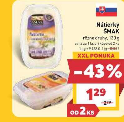 Nátierky ŠMAK rôzne druhy, 130 g