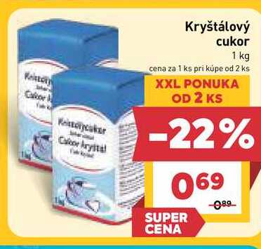 Kryštálový cukor 1 kg 