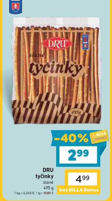 DRU tyčinky slané 495 g
