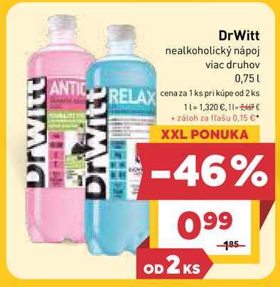 DrWitt nealkoholický nápoj viac druhov 0,75L