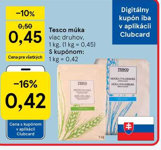 Tesco múka viac druhov 1 kg