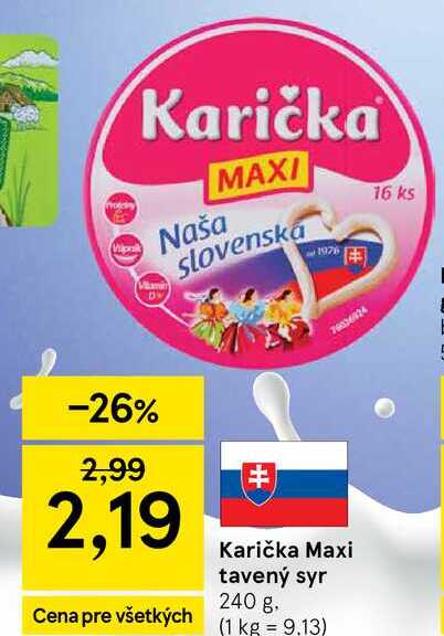 Karička Maxi tavený syr 240 g