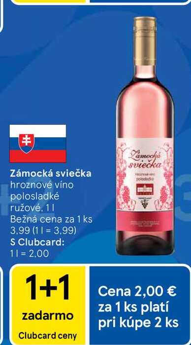 Zámocká sviečka hroznové víno polosladké ružové 1l