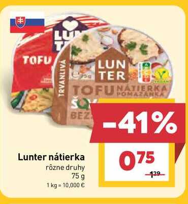 Lunter nátierka rôzne druhy 75 g