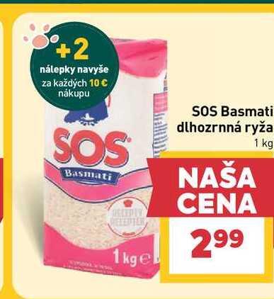 SOS Basmati dlhozrnná ryža 1 kg 