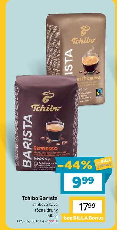 Tchibo Barista zrnková káva rôzne druhy 500g  v akcii