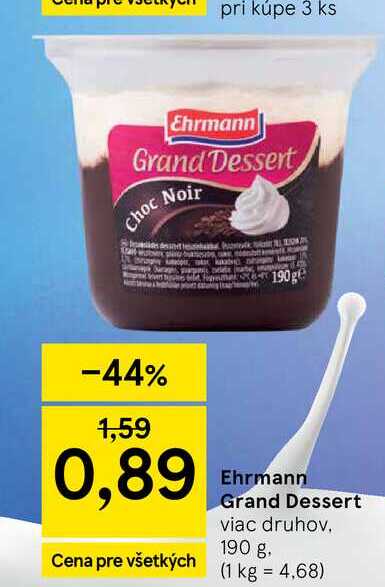 Ehrmann Grand Dessert viac druhov 190 g