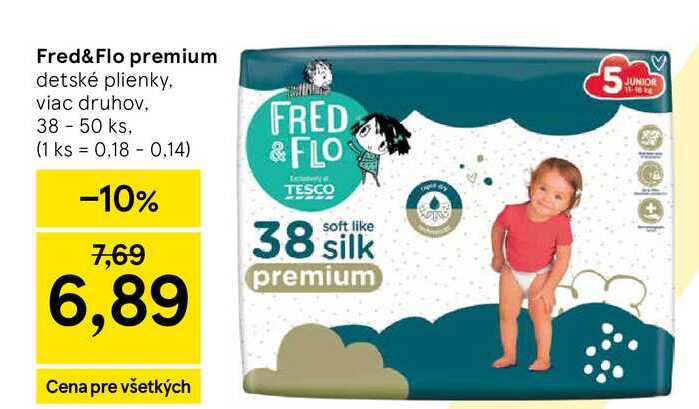 Fred&Flo premium detské plienky 38 - 50 ks