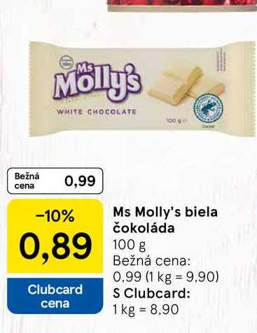 Ms Molly's biela čokoláda 100g