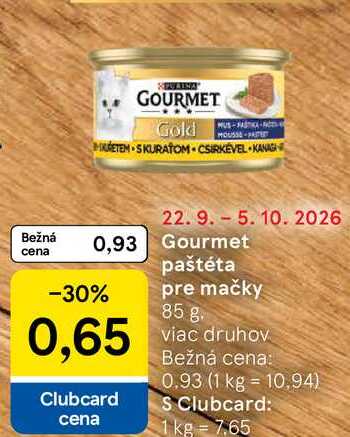Gourmet paštéta pre mačky 85g