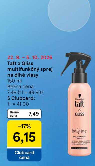 Taft x Gliss multifunkčný sprej na dlhé vlasy 150 ml