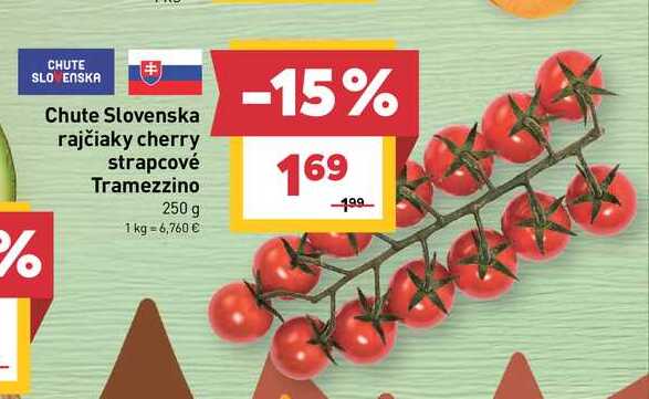 Chute Slovenska rajčiaky cherry strapcové Tramezzino 250 g