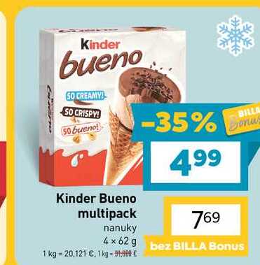 Kinder Bueno multipack nanuky 4x62 g