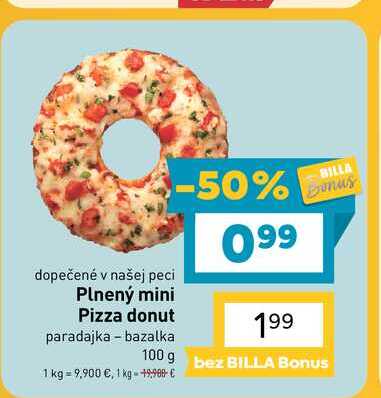 Plnený mini Pizza donut paradajka - bazalka 100 g