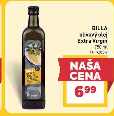 BILLA olivový olej Extra Virgin 750 ml v akcii