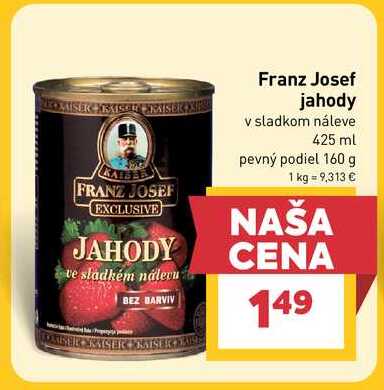 Franz Josef jahody v sladkom náleve 425 ml 