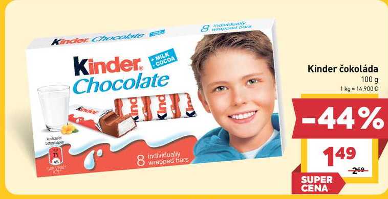 Kinder čokoláda 100 g