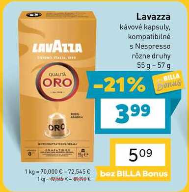 Lavazza kávové kapsuly, kompatibilné s Nespresso rôzne druhy 55g-57 g