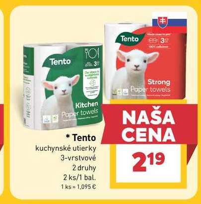 Tento kuchynské utierky 3-vrstvové 2 druhy 2 ks/1 bal.