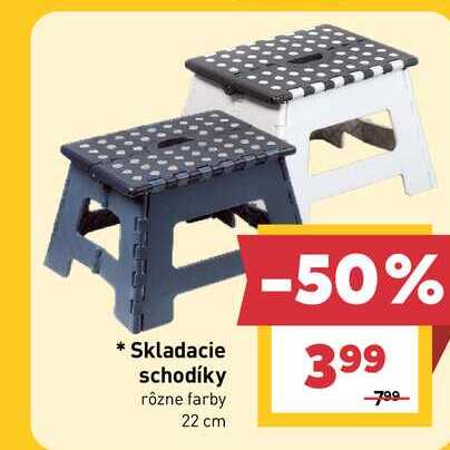 Skladacie schodíky rôzne farby 22 cm