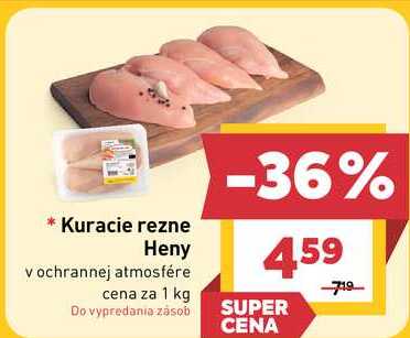 Kuracie rezne Heny v ochrannej atmosfére cena za 1 kg