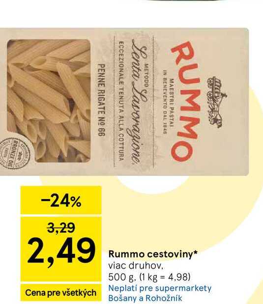 Panzani Penne Rigate cestoviny semolinové sušené 500 g