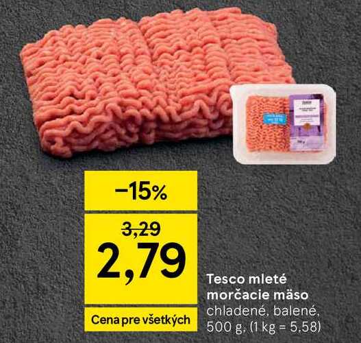 Tesco mleté morčacie mäso chladené, balené 500 g