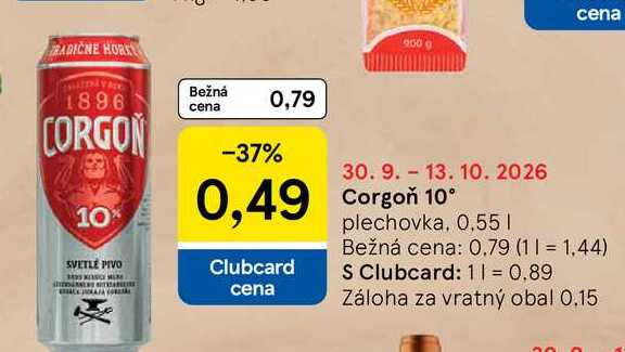 Corgoň 10 plechovka. 0,55l v akcii