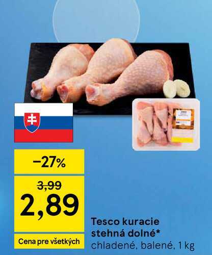 Tesco kuracie stehná dolné 1 kg 