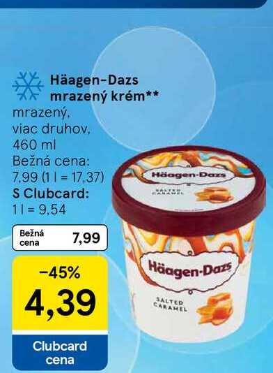 Häagen-Dazs mrazený krém mrazený viac druhov 460 ml